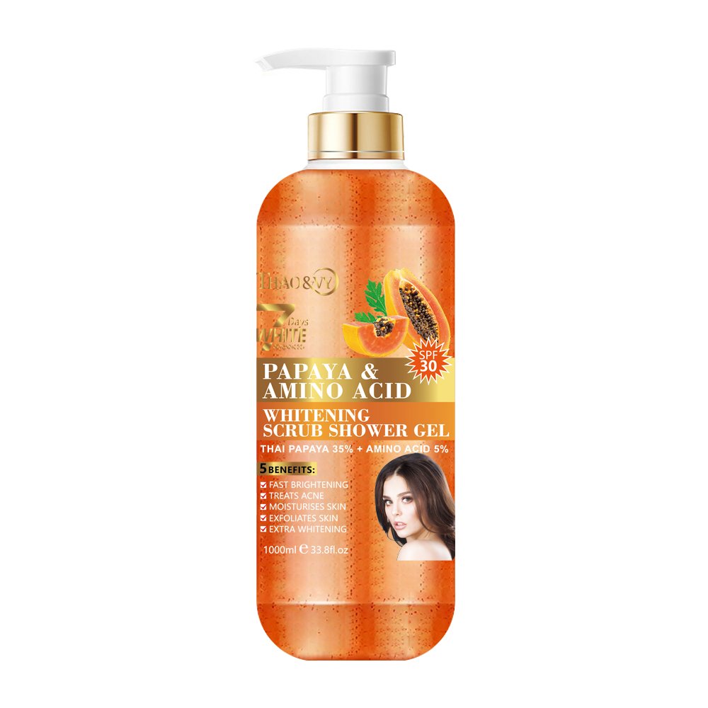 1000ML Shower Cream with Alpha Arbutin Turmeric Kojic Acid Anti Dark Spot Shower Gel Foaming Super Whitening Scrub Shower Gel