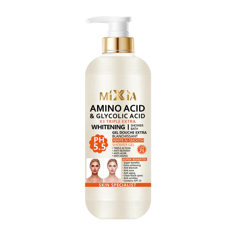 1000ML Shower Cream with Alpha Arbutin Turmeric Kojic Acid Anti Dark Spot Shower Gel Foaming Super Whitening Scrub Shower Gel