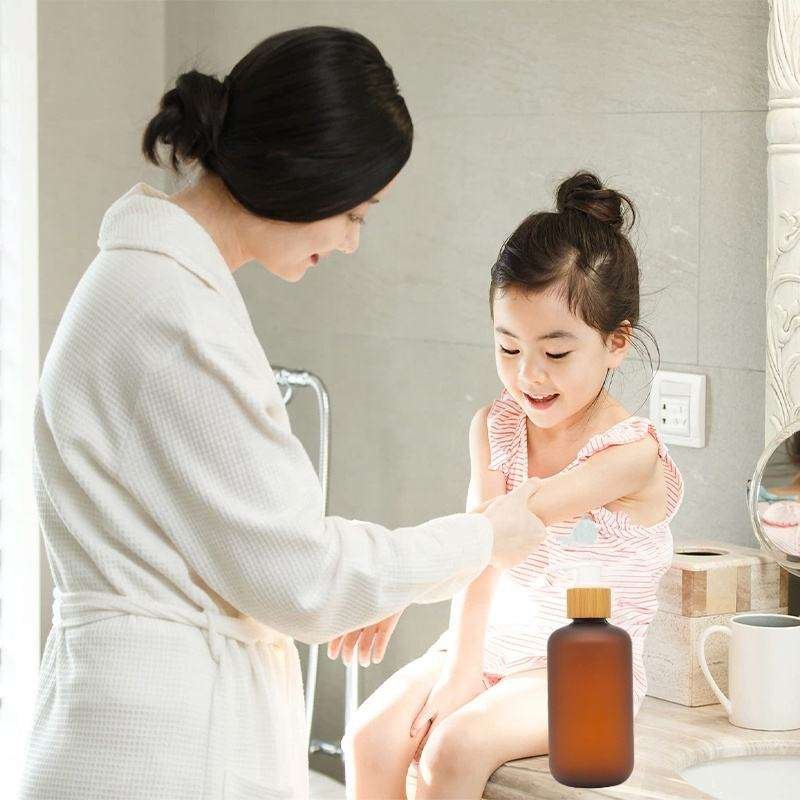 Round Amber Pet plastic bottles cap Shower gel Plastic bottles recycling Cream Luxury Hair cosmetic packaging cosmetic boxes