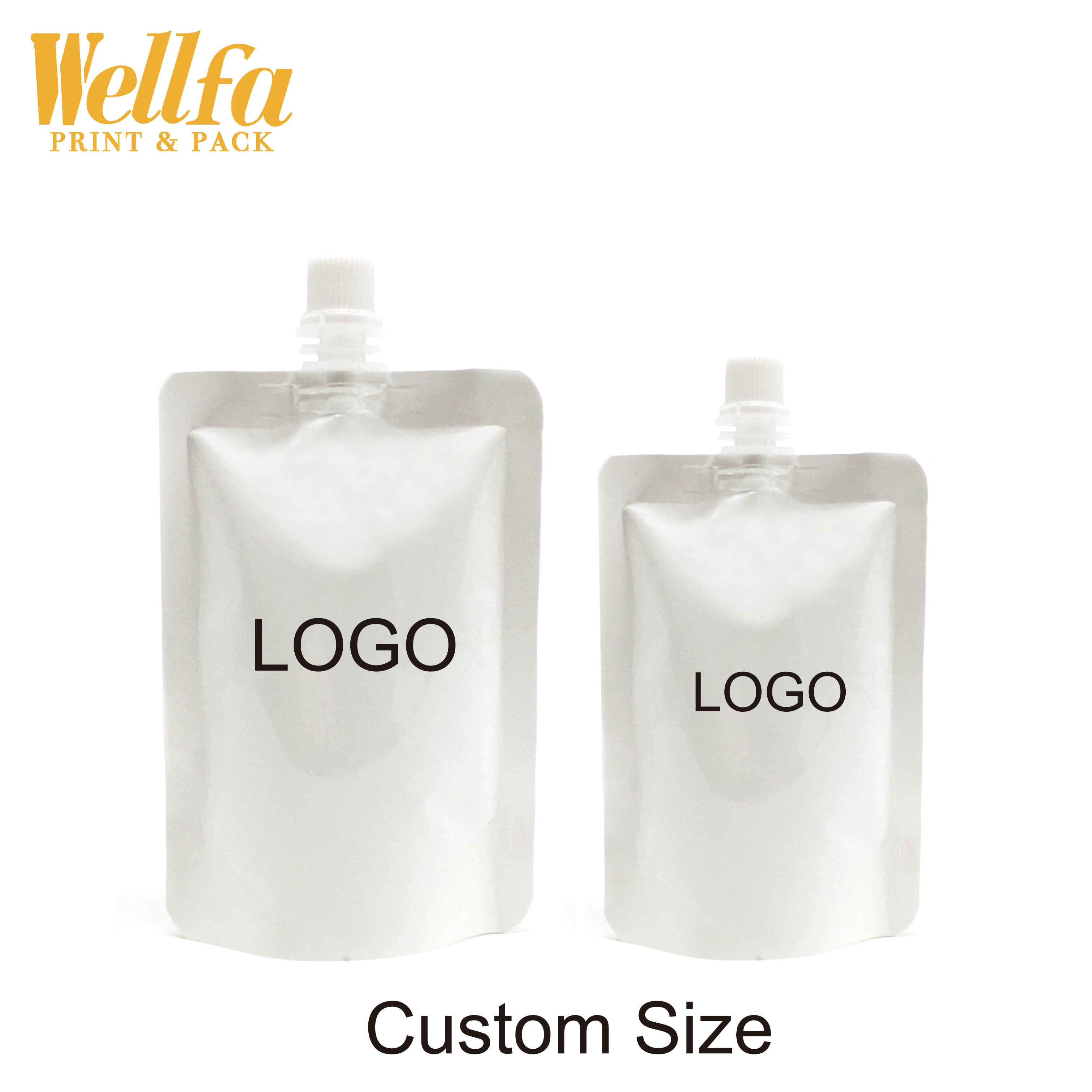 Doypack Customized Logo Reusable Nozzle Cosmetic Detergent Soap Shower Gel Shampoo Refill Packaging Liquid Spout Pouch