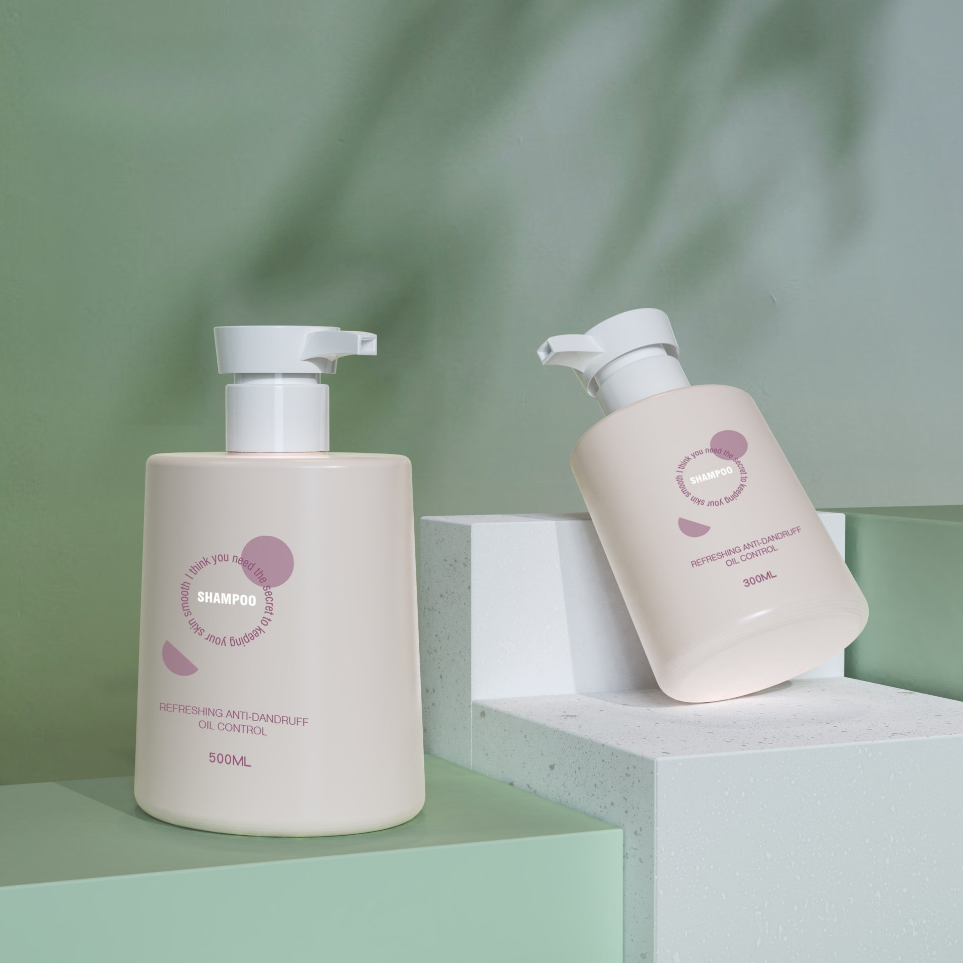 Shampoo bottle 300ml 500 lotion oval subpackage shampoo shower gel bottle