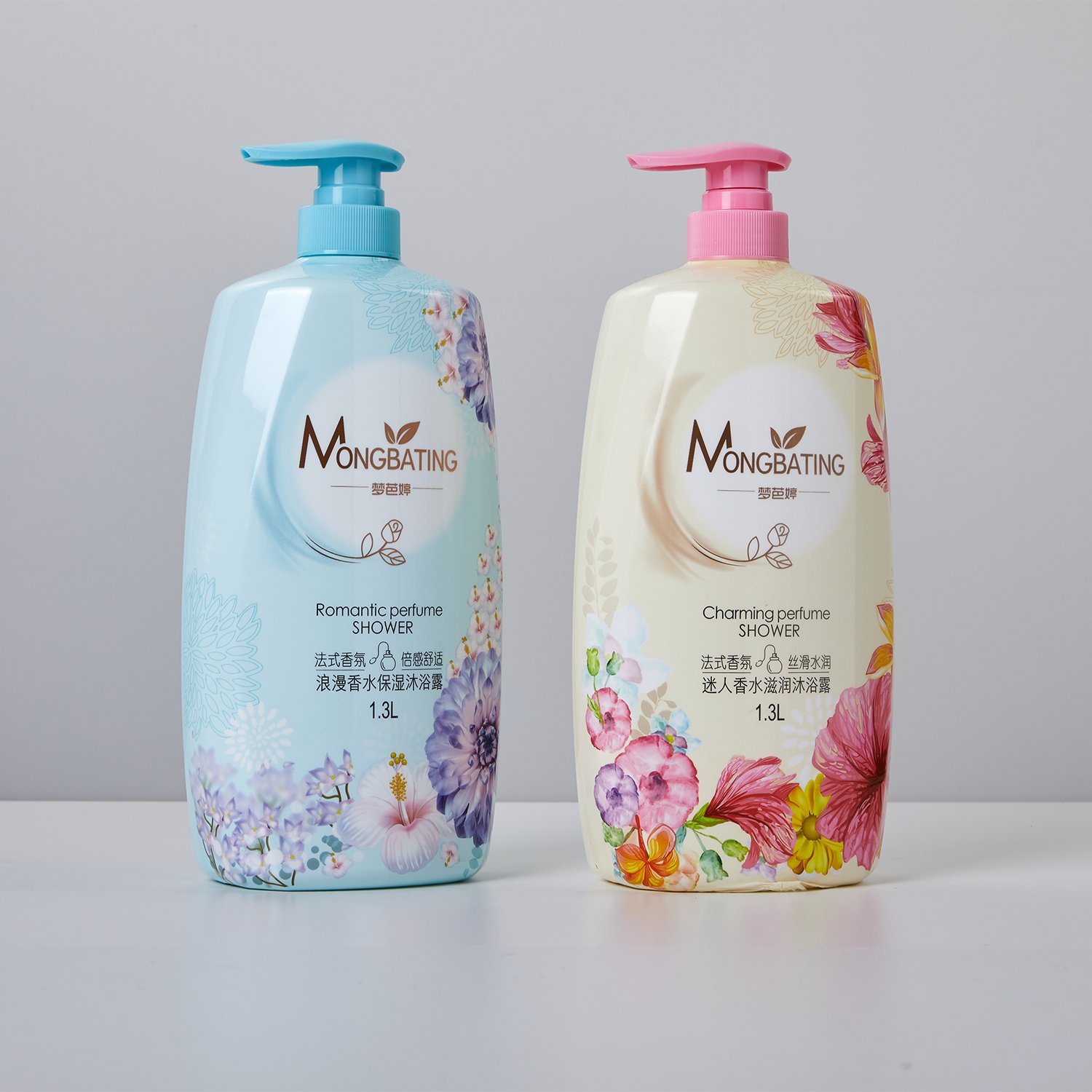 Natural Charming Perfume Meng Bating 1.3L Dense Foam Body Wash Silky Moisturizing Shower Gel Refreshing Bath Shower Gel 500ml