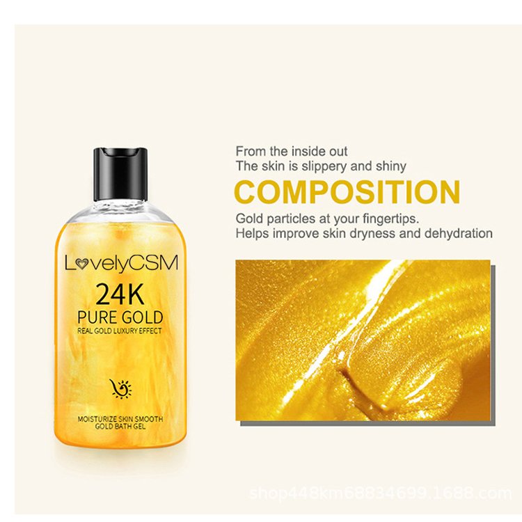 Shower Gel Wholesale Ready To Ship 500ml 24K Gold Moisturizing Whting Bath Shower Gel