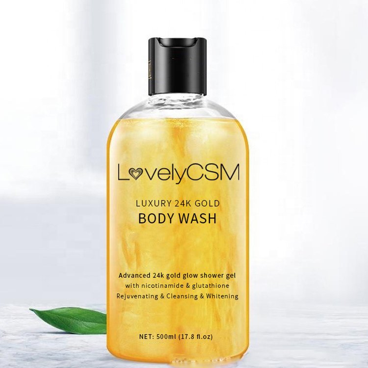 Shower Gel Wholesale Ready To Ship 500ml 24K Gold Moisturizing Whting Bath Shower Gel