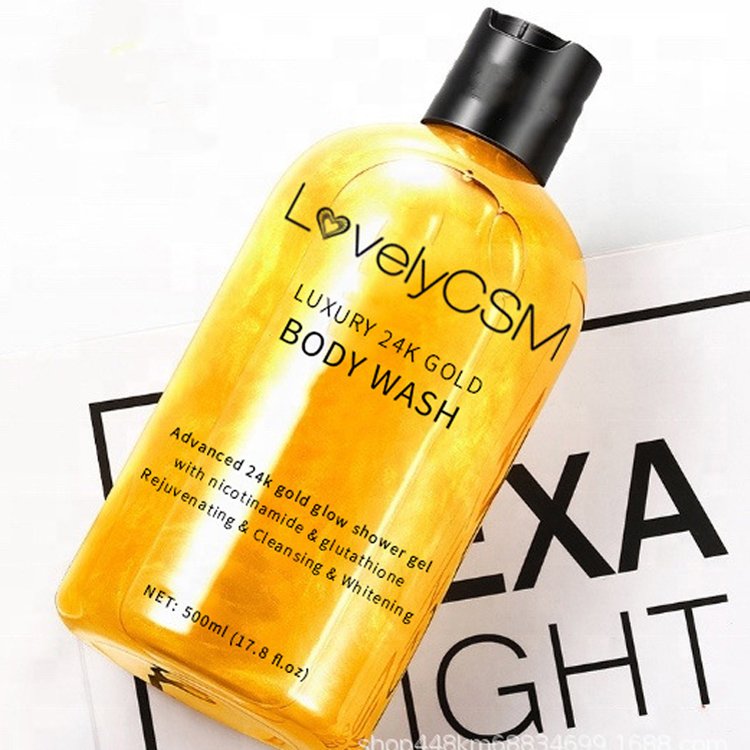 Shower Gel Wholesale Ready To Ship 500ml 24K Gold Moisturizing Whting Bath Shower Gel