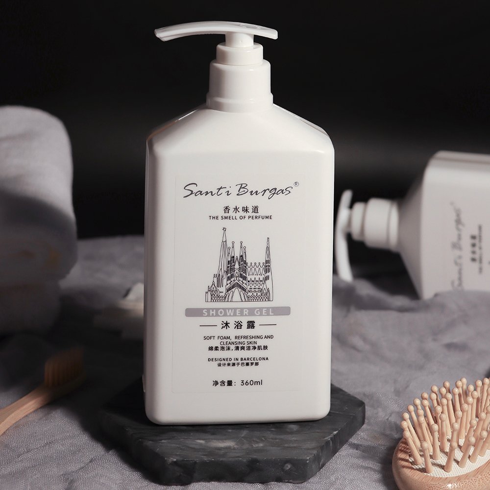 Best selling 360ml white perfume shampoo and conditioner exfoliating shower gel perfume shower gel