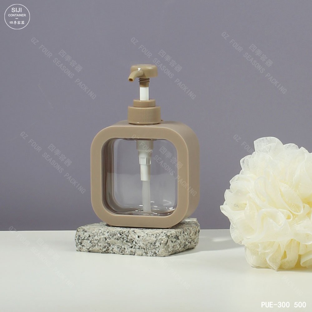 STOCK 300ml 500ml plastic square lotion pump bottle hand soap dispenser frosted shower gel bottle body wash container