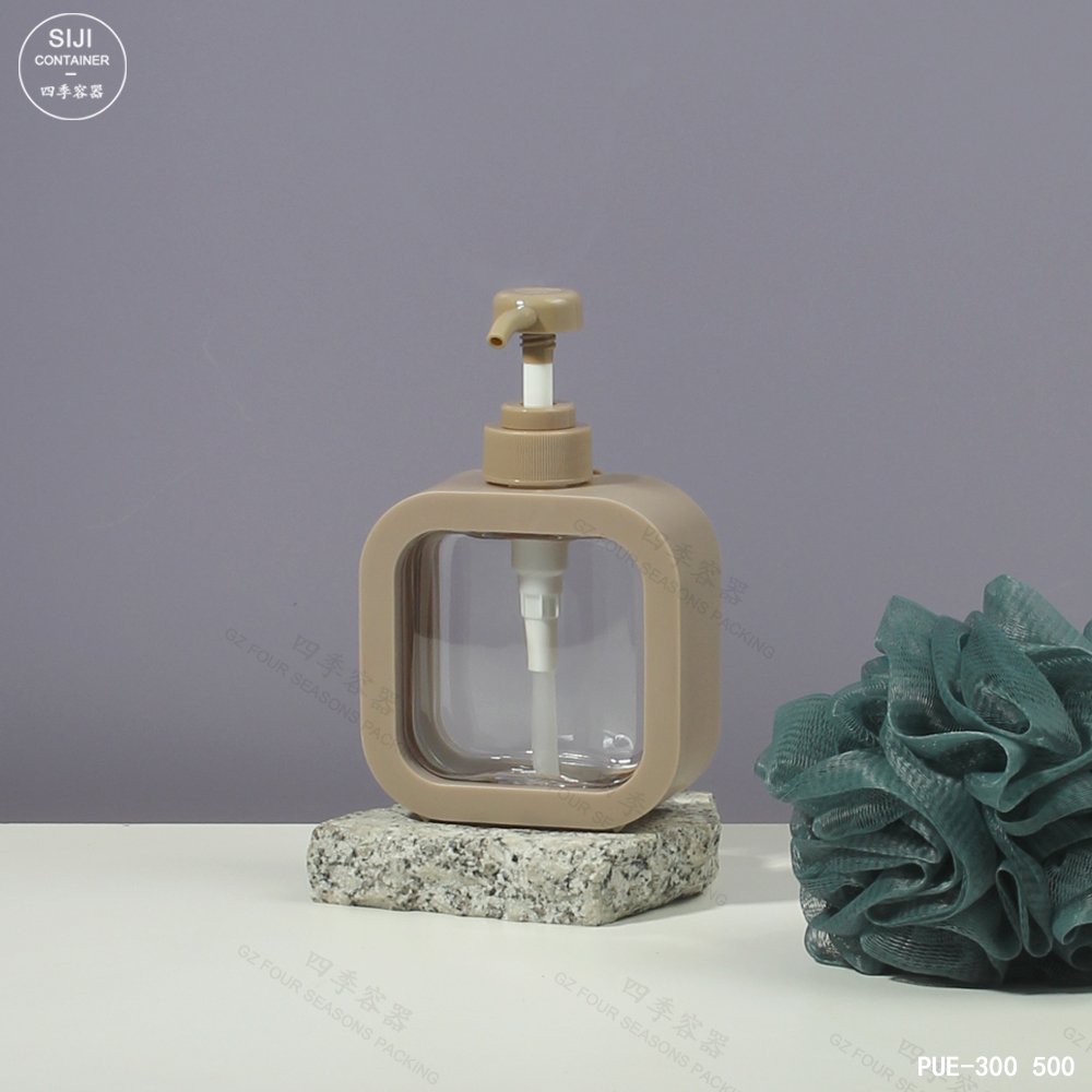 STOCK 300ml 500ml plastic square lotion pump bottle hand soap dispenser frosted shower gel bottle body wash container