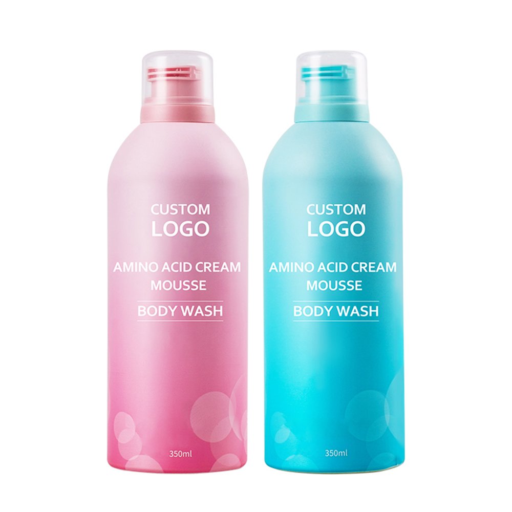 Private Label OEM Moisture Soothing Deep Cleansing Whitening Refreshing Amino Acid Bath Body Wash Foam Mousse Bubble Shower Gel
