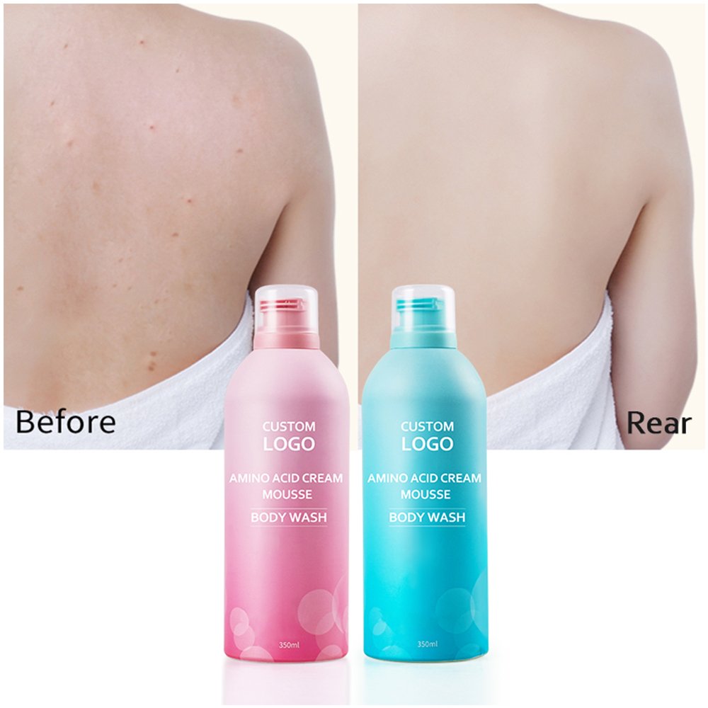 Private Label OEM Moisture Soothing Deep Cleansing Whitening Refreshing Amino Acid Bath Body Wash Foam Mousse Bubble Shower Gel