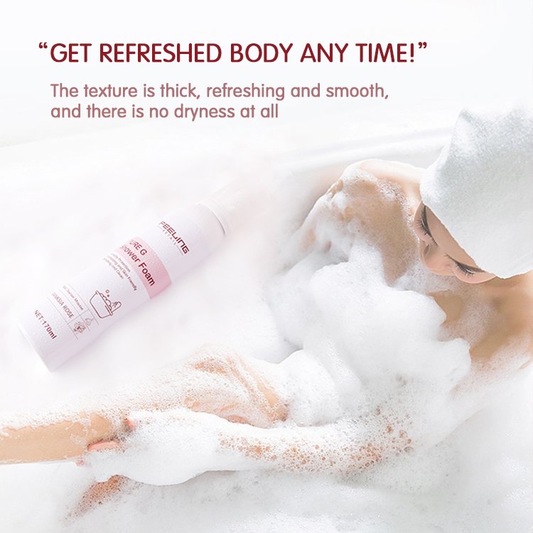 Custom Body care Deep Cleaning Lightening bath bubble body shower foam private label body wash mousse wholesale bath mousse