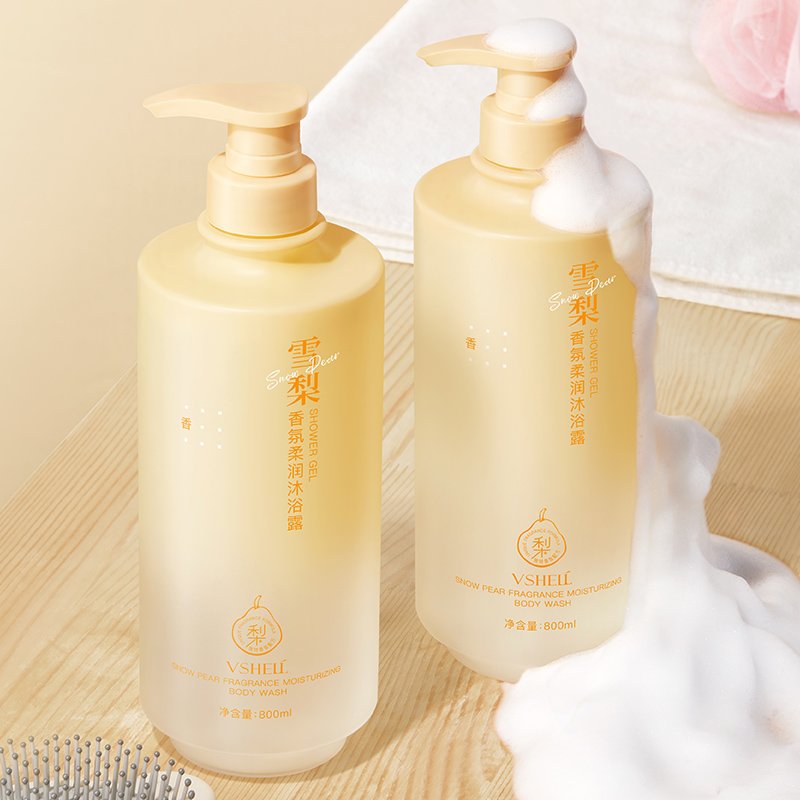 Private Label Pear Moisturizing Body Wash 800ml / 27 fl oz Silky Smooth Clean Refreshing Soft Sodium Hyaluronate Shower Gel