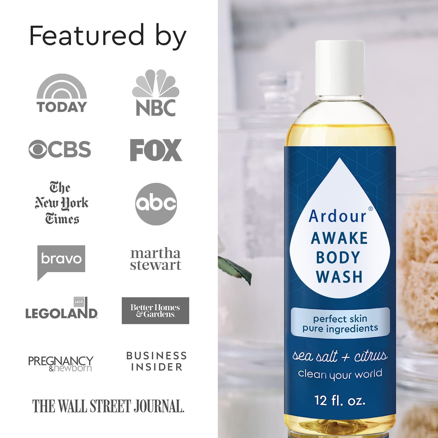Natural Body Wash Pure Plant Ingredients Moisturizing Shower Gel for Everyone Body Soap for Dry Sensitive Skin Gently Scented