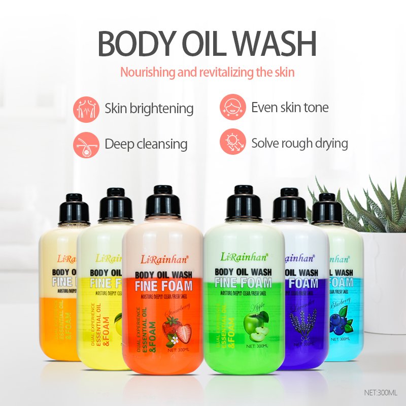 Oem Private Label Lemon Skin Whitening Smooth Brightening Rose Oil Body Wash Shower Foam