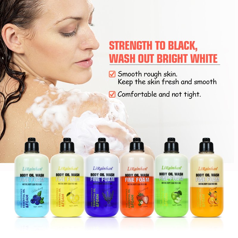 Oem Private Label Lemon Skin Whitening Smooth Brightening Rose Oil Body Wash Shower Foam