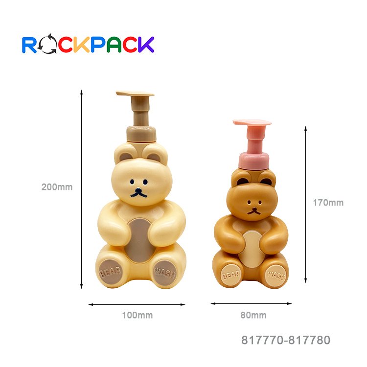 250ml 500ml Cute Bear Shape Soap Foaming Liquid Shampoo Hand Wash Mousse Sparkling Bottles