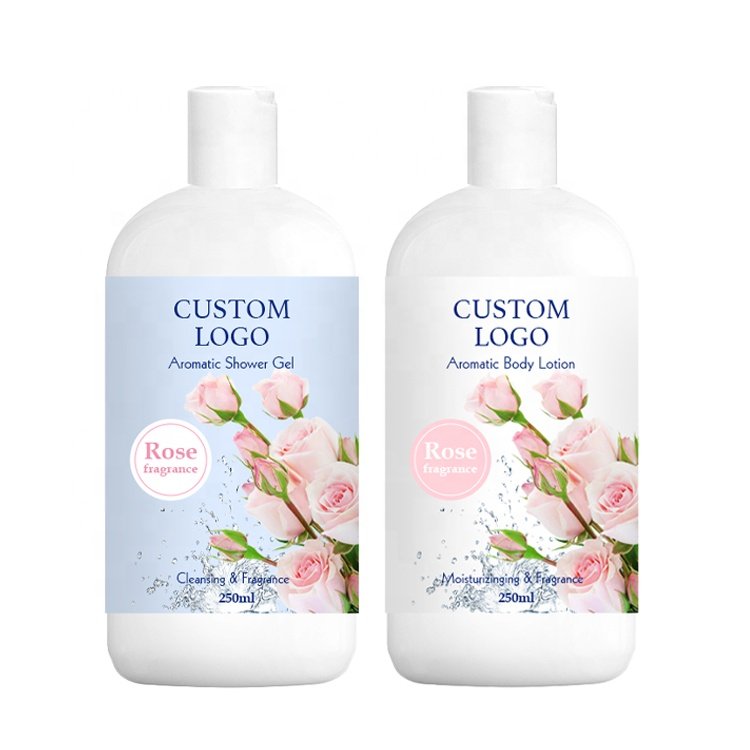 Wholesale OEM Rose Fragrance Cleansing Shower Gel Perfume Moisturizing Body Lotion Spa Bath Gift Set