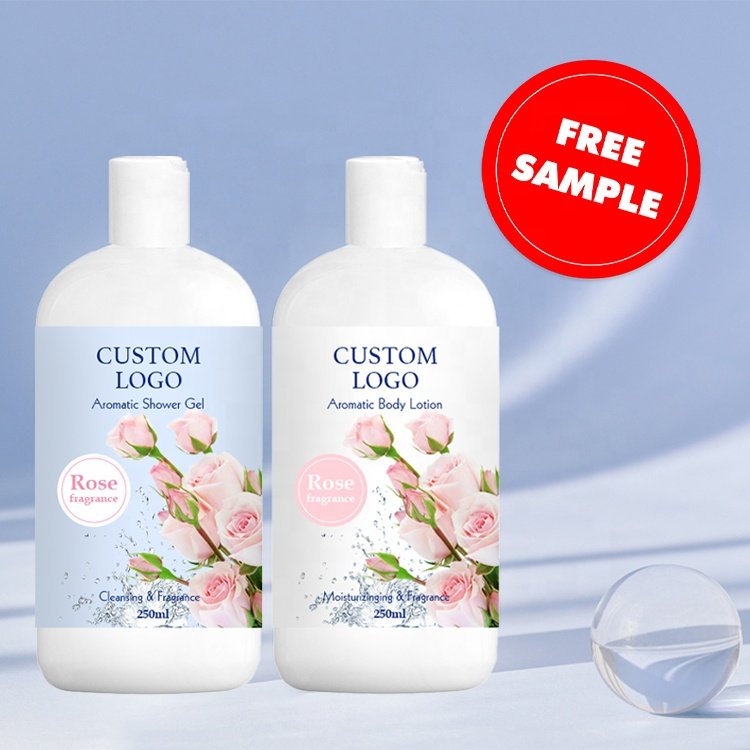 Wholesale OEM Rose Fragrance Cleansing Shower Gel Perfume Moisturizing Body Lotion Spa Bath Gift Set