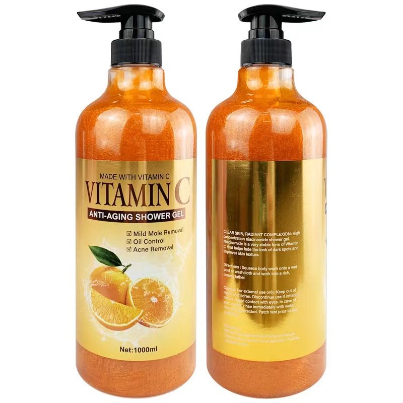 Hot Selling Wholesale Price 1000ml Vitamin C Shower Gel With Perfume Bleaching Body Wash