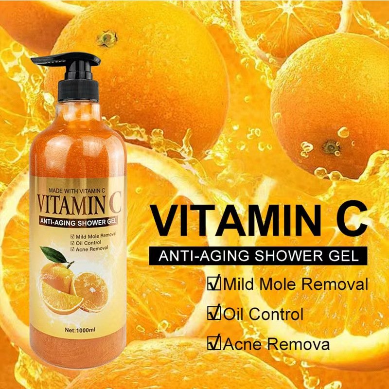 Hot Selling Wholesale Price 1000ml Vitamin C Shower Gel With Perfume Bleaching Body Wash