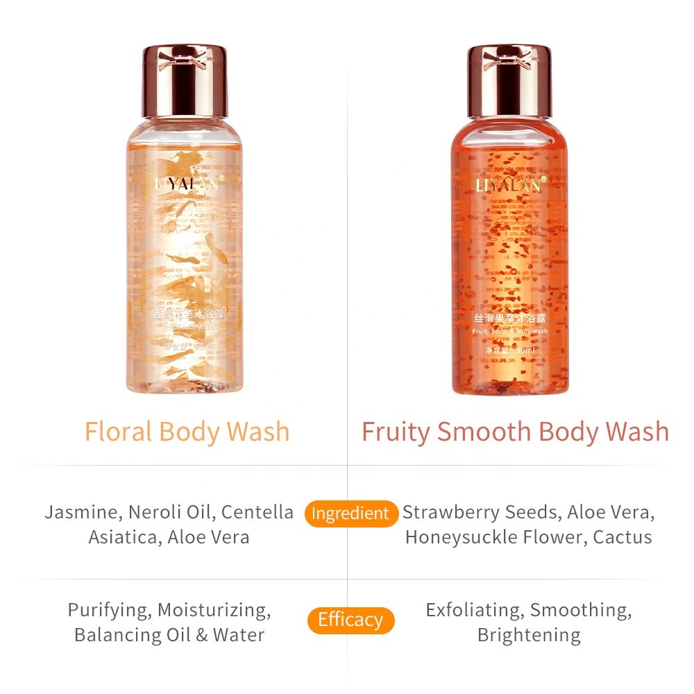 Mini Shower Gel Private Label Travel Skin Cleansing Floral Extract Body Wash Moisturizing Bath Mini Shower Gel