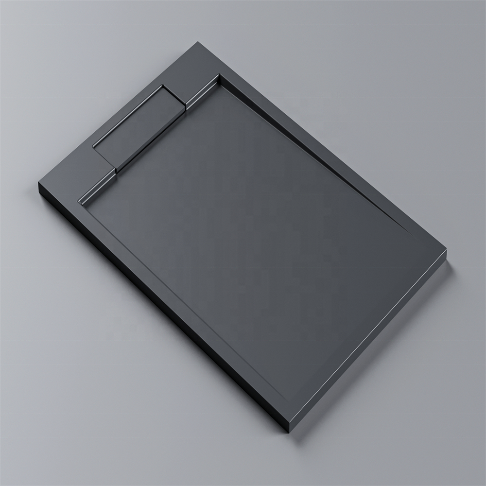 Customized Resin Stone Black/white Shower Tray Solid Surface Shower Pan Anti-slip Grey Color Shower Base solid surface tray
