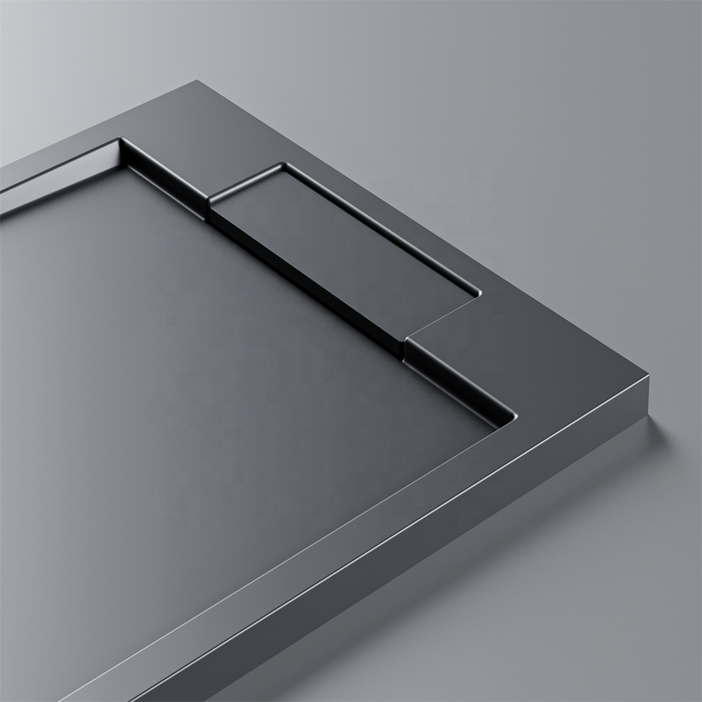 Customized Resin Stone Black/white Shower Tray Solid Surface Shower Pan Anti-slip Grey Color Shower Base solid surface tray