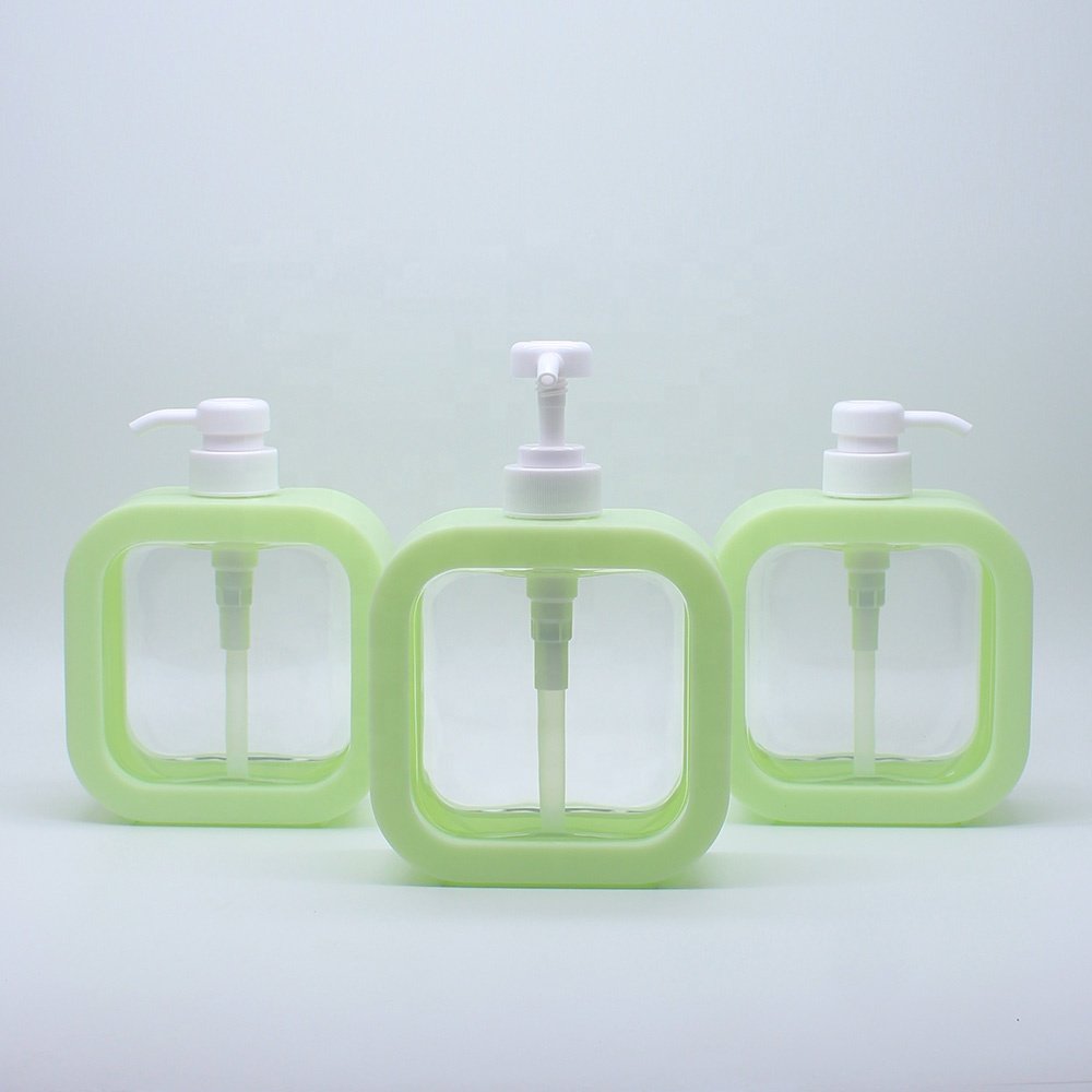 Lotion Pump with Empty Bottle for Shampoo Shower Gel Hair Conditioner Travel Bottles Stock Available 500ml Square Plastic PET