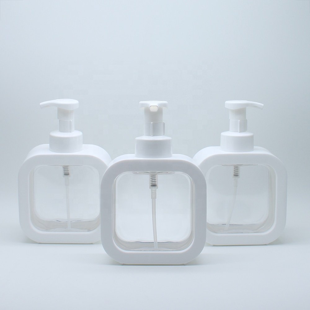 Lotion Pump with Empty Bottle for Shampoo Shower Gel Hair Conditioner Travel Bottles Stock Available 500ml Square Plastic PET
