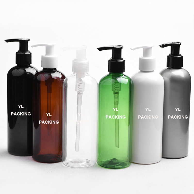 In Stock 300ml Empty Luxury Hair Shampoo Conditioner Bottles Packaging White Black Transparent Green Amber Grey Plastic Bottle