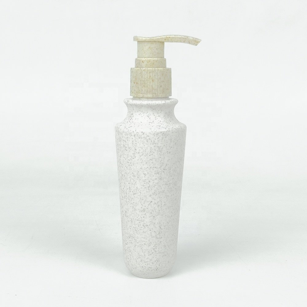 100ml Eco-Friendly Biodegradable Wheat Straw Shampoo Shower Gel Bottles with Press Pump and Screw Cap for Cosmetic Use