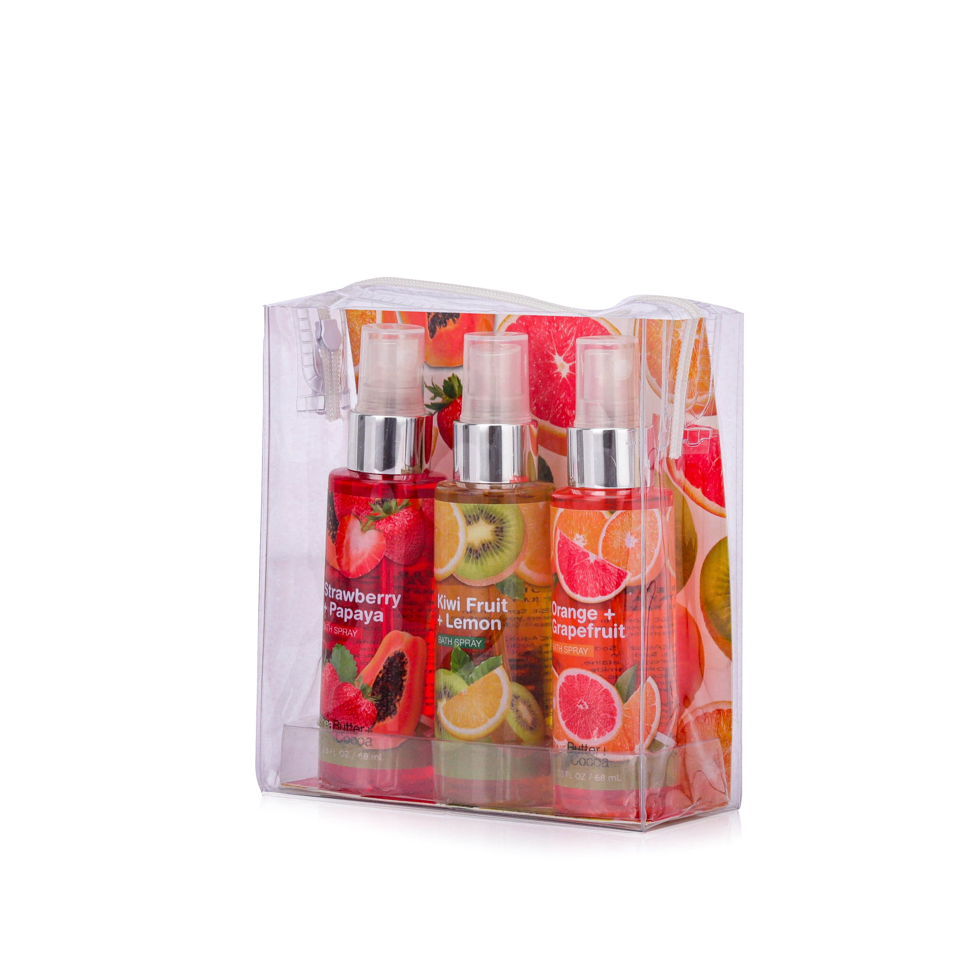 Body care product women 3*68ml body mist bath gift set with transparent PVC bag