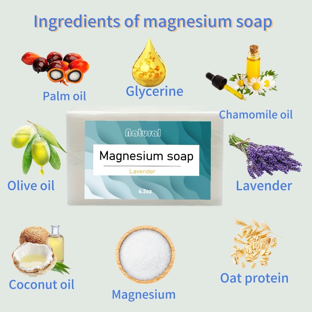 Private Label Handmade Magnesium Soap Deep Cleaning Moisturizing Shower Gel with Whitening Feature for Body Face Care Wholesale