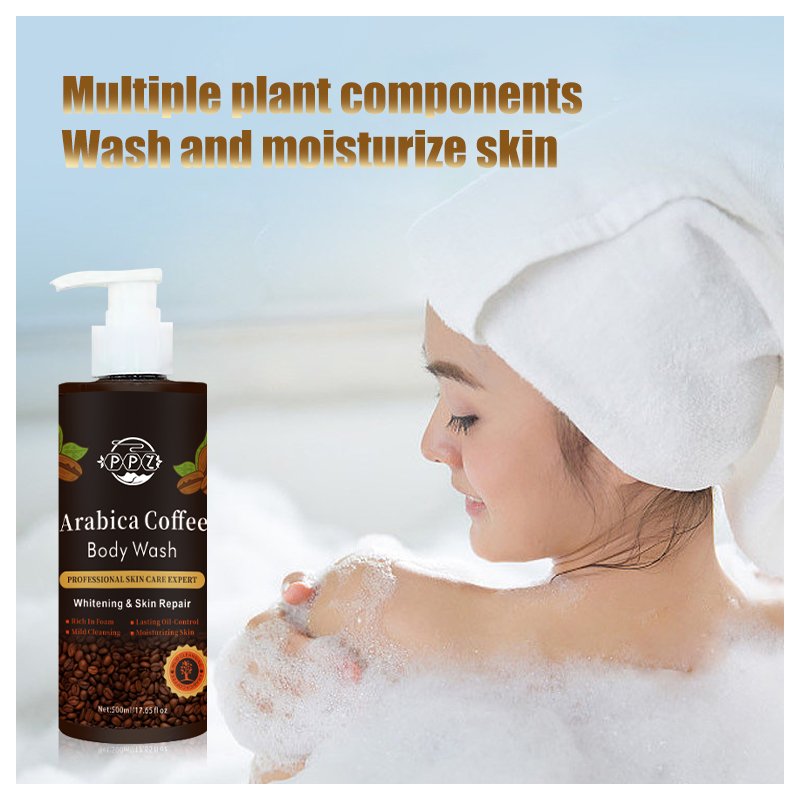 Canton Fair Custom Coffee Body Wash Organic Herbal Foam Shower Gel Perfumed and for Females Private Label