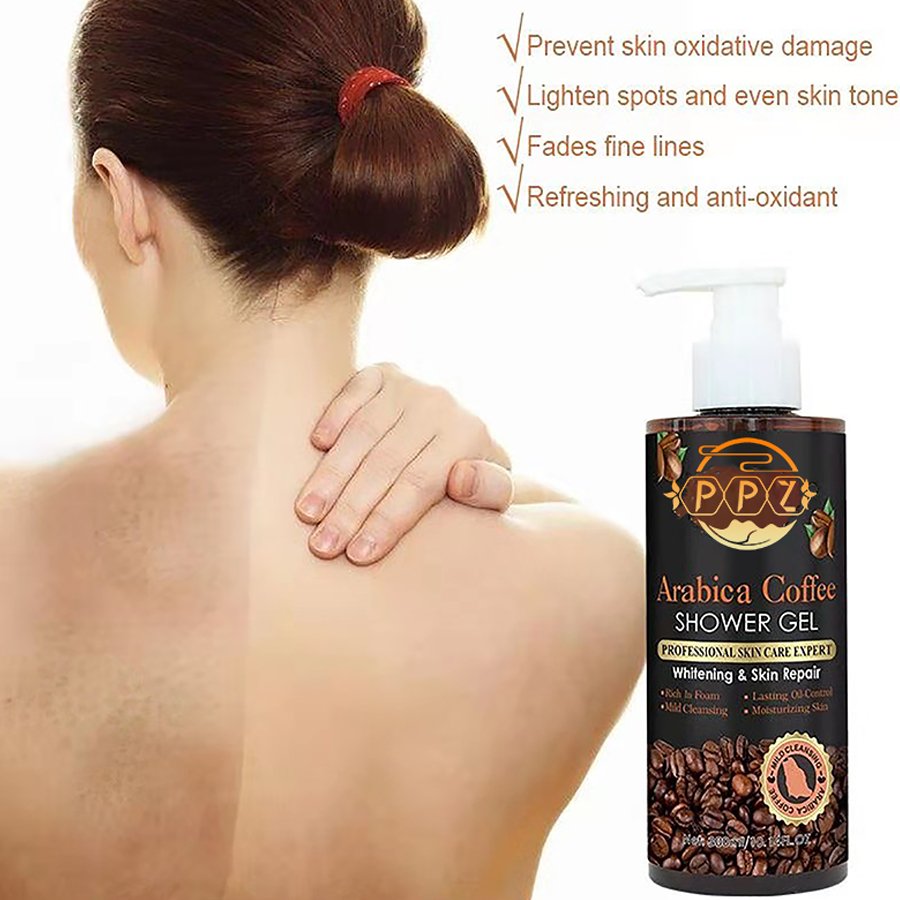 Canton Fair Custom Coffee Body Wash Organic Herbal Foam Shower Gel Perfumed and for Females Private Label