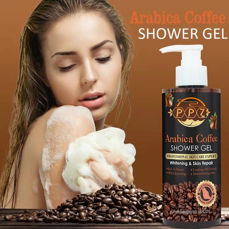 Canton Fair Custom Coffee Body Wash Organic Herbal Foam Shower Gel Perfumed and for Females Private Label