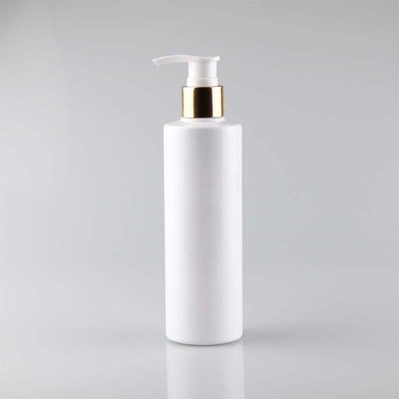 250ml 300ml 500ml flat shoulder plastic packaging bottle golden lotion pump head shower gel shampoo hair conditioner bottles