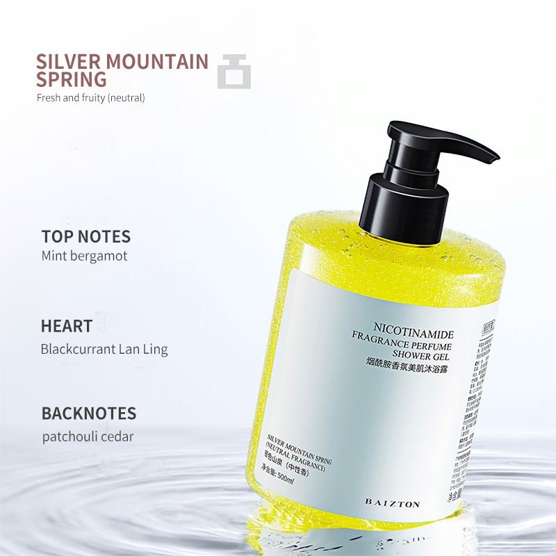 Nicotinamide private label body wash lotion fragrance shower gel