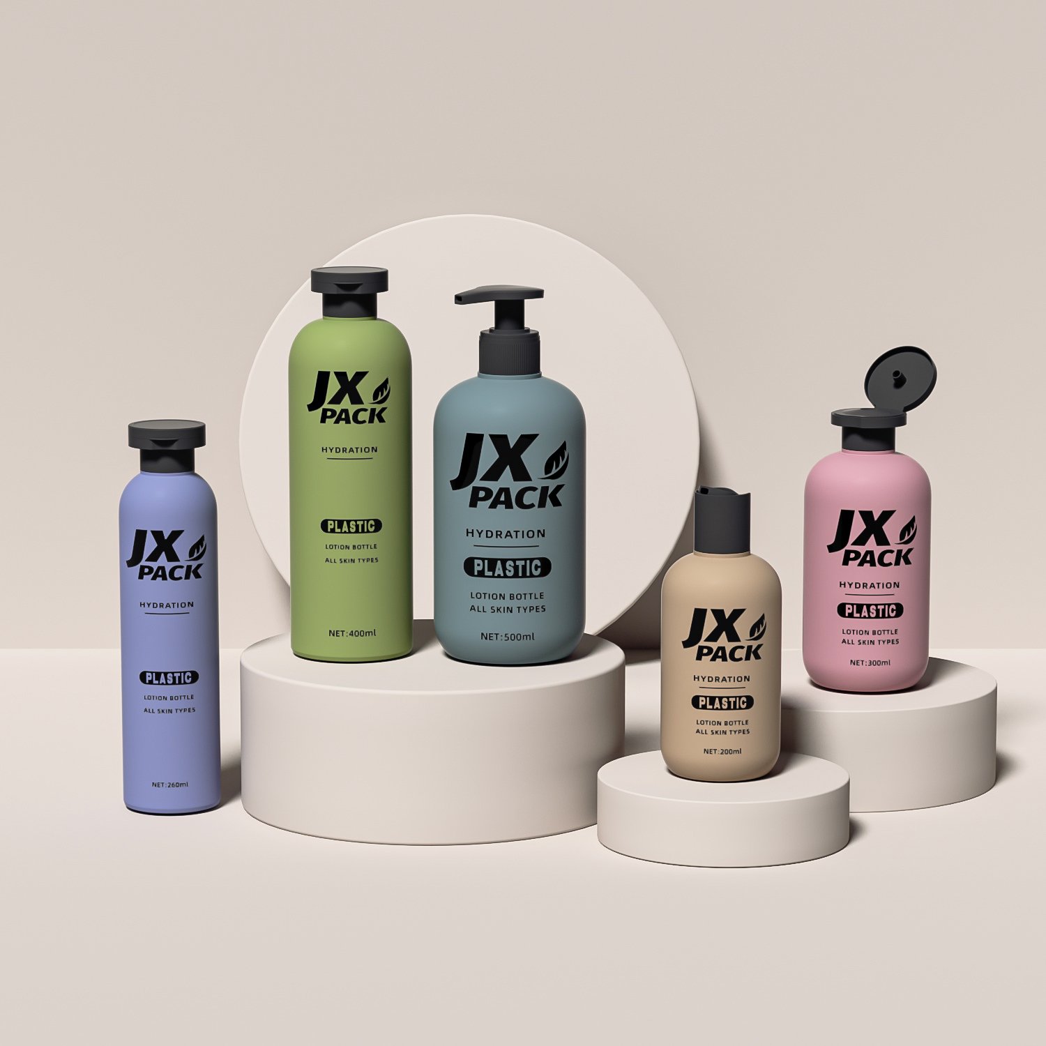 luxury eco-friendly shower gel bottle pink plastic HDPE 200 260 300 400 500ml empty hair shampoo and conditioner bottles