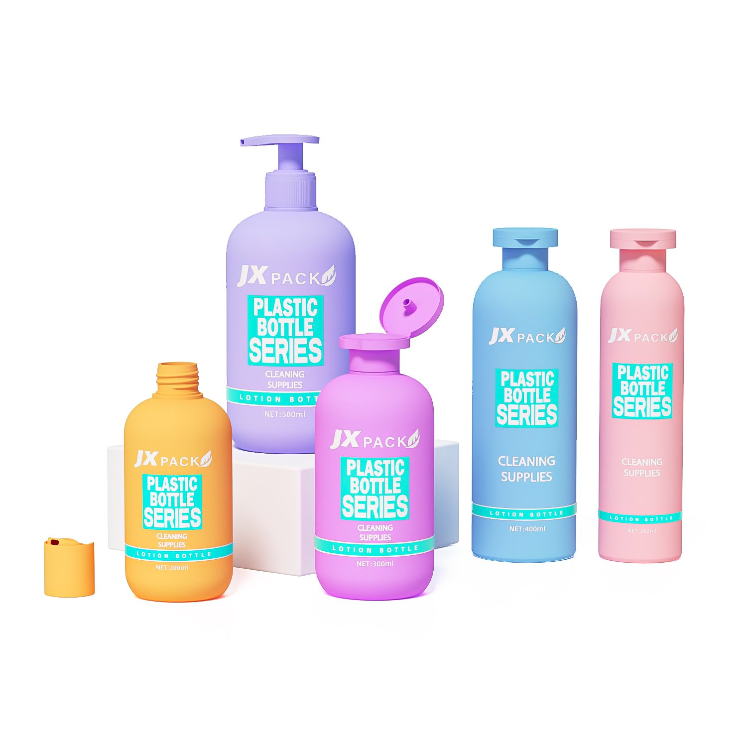 luxury eco-friendly shower gel bottle pink plastic HDPE 200 260 300 400 500ml empty hair shampoo and conditioner bottles