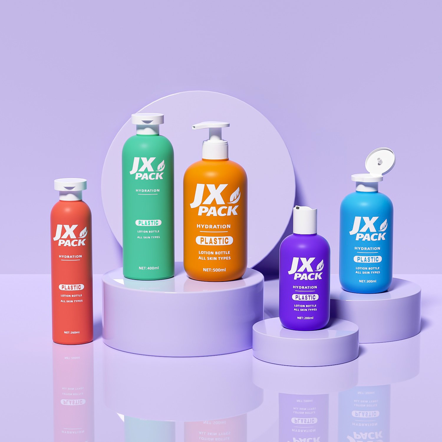 luxury eco-friendly shower gel bottle pink plastic HDPE 200 260 300 400 500ml empty hair shampoo and conditioner bottles
