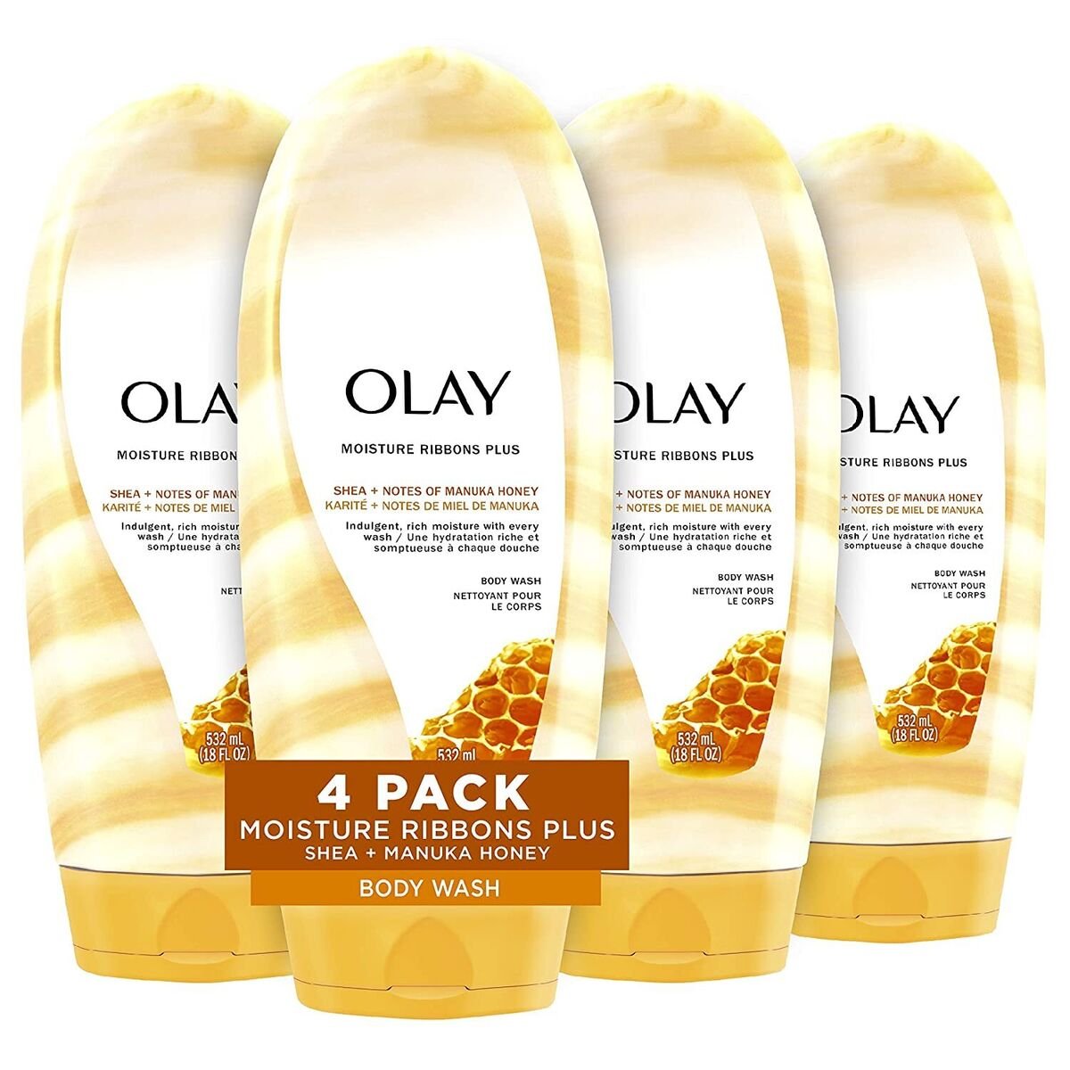 O.l.a.y Advanced Formula Body Wash for Women 20 fl oz (Pack 4) Cleansing & Revitalizing Gel with Vitamin C B3 Complex Aloe Scent