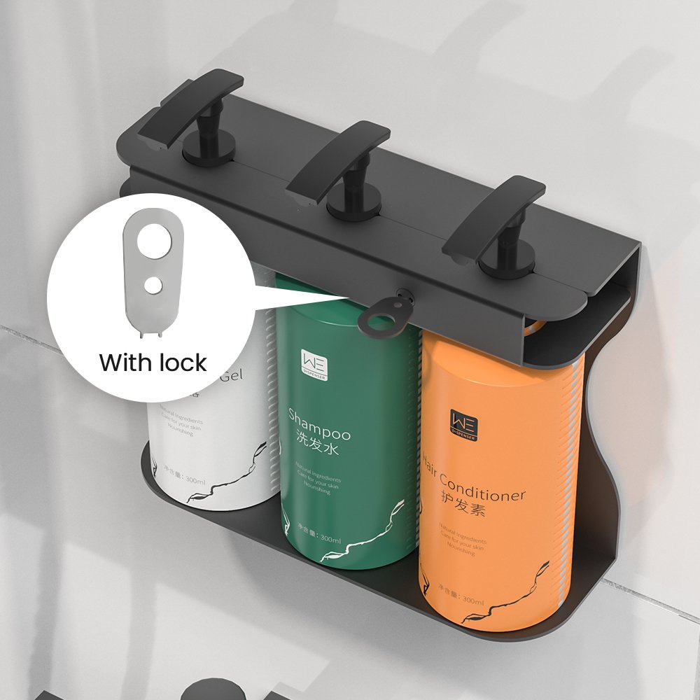 Wall Mounted Luxury Shampoo Conditioner Shower Gel Stainless Steel Soap Dispenser Bottle Holder