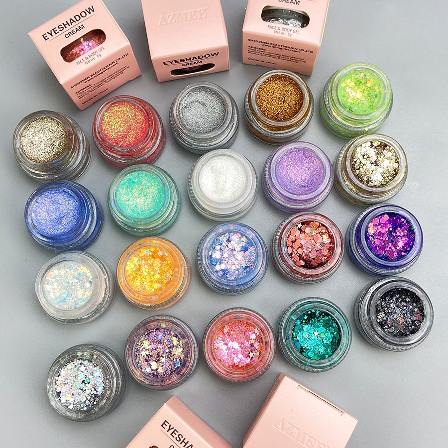 MLM custom makeup OEM/ODM Private Label Cosmetic-Grade Eco-Friendly Long-Lasting Waterproof Cream Eyeshadow Gel Glitter