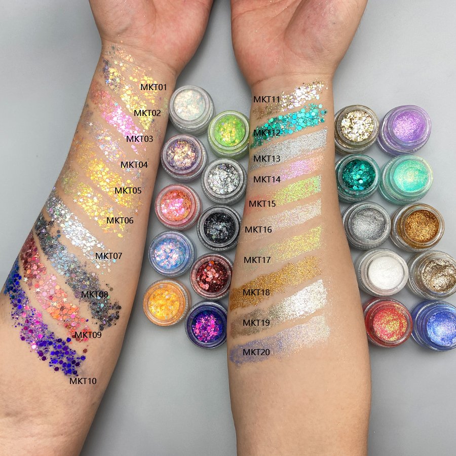 MLM custom makeup OEM/ODM Private Label Cosmetic-Grade Eco-Friendly Long-Lasting Waterproof Cream Eyeshadow Gel Glitter