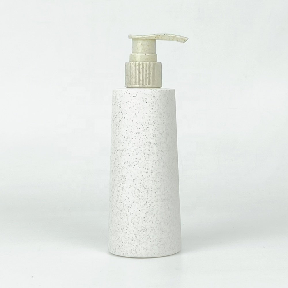 200ml Eco-Friendly Biodegradable Wheat Straw Bottles with Press Pump Screw Cap Shampoo Shower Gel Container for Cosmetic Use