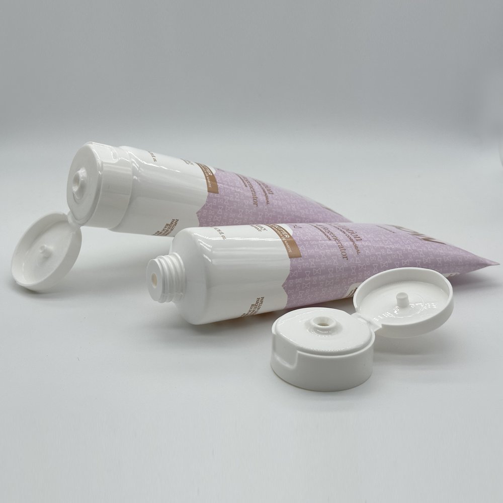 80ml~220ml refillable lotion hair conditioner round tube packaging with flip top for shower gel and body lotion