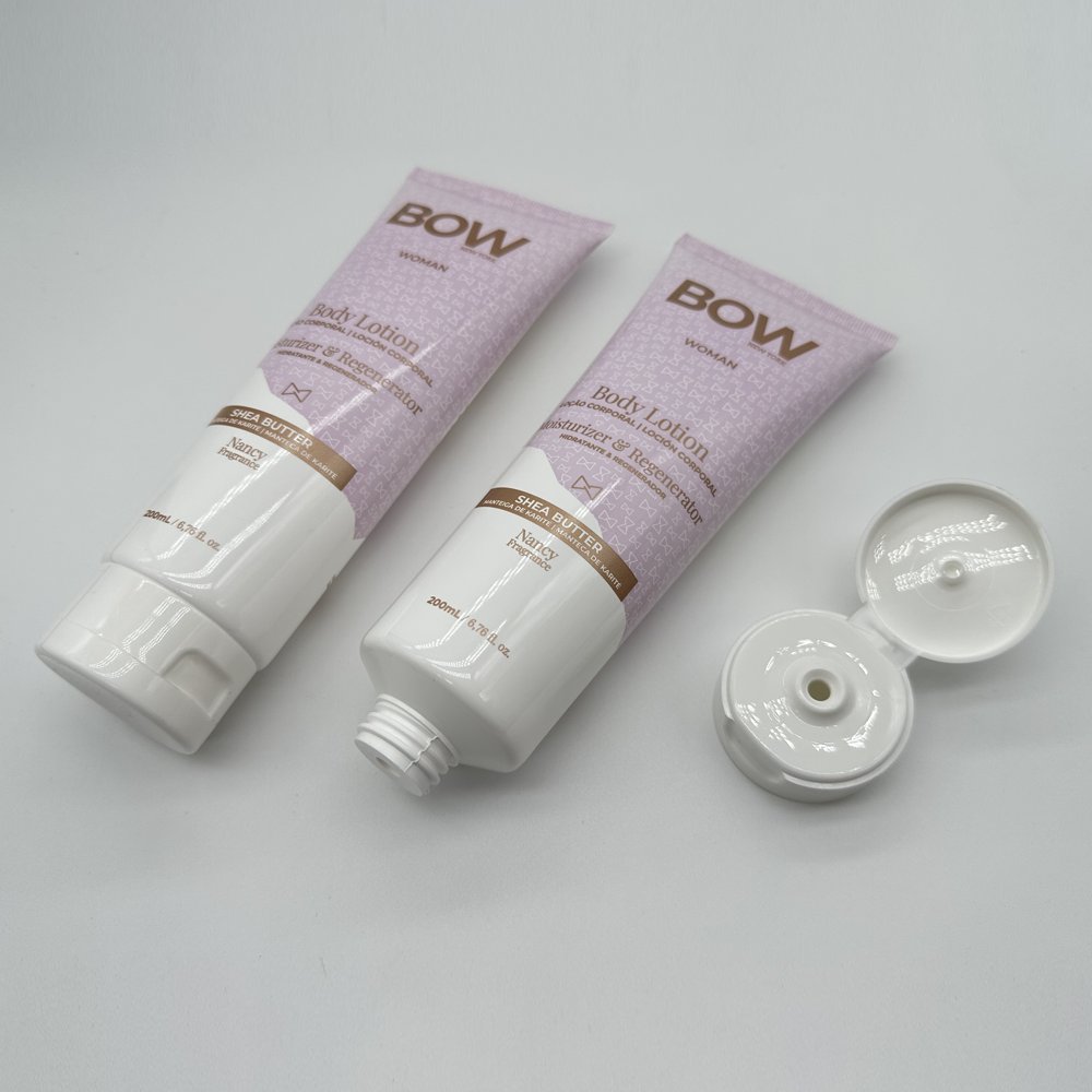 80ml~220ml refillable lotion hair conditioner round tube packaging with flip top for shower gel and body lotion