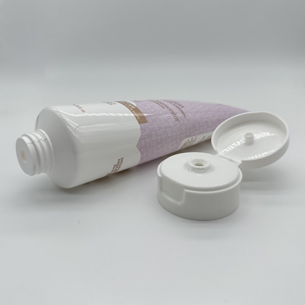 80ml~220ml refillable lotion hair conditioner round tube packaging with flip top for shower gel and body lotion