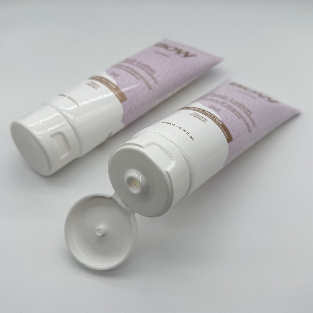 80ml~220ml refillable lotion hair conditioner round tube packaging with flip top for shower gel and body lotion